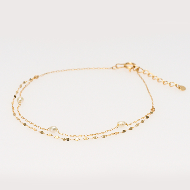 ブレスレット K10イエローゴールド 淡水パール アクセサリーPePe