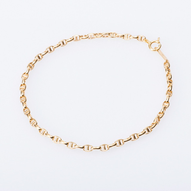 ブレスレット K10イエローゴールド スカルチェーン(18センチ)(地金