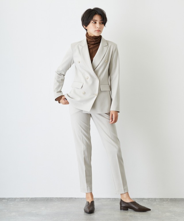 ダブルテーラードジャケット＆テーパードパンツスーツセット 【品番