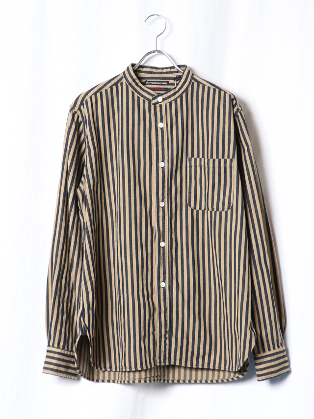 ヒッコリースタンドカラー長袖シャツ TIGRE BROCANTE