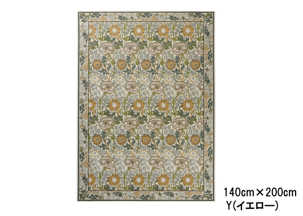 ウィリアムモリス ラグ 川島織物セルコン】KF1718 ピンク＆ローズ(全2