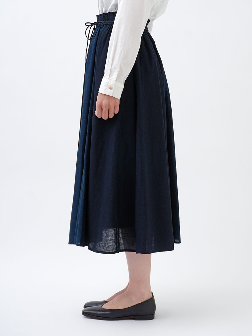 PP38.5インディゴガーゼギャザースカート