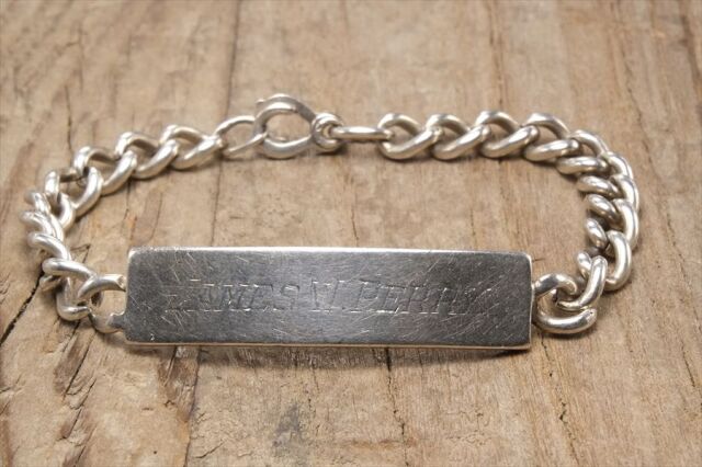 IDブレスレット ヴィンテージ シルバー 925 ジュエリー (B141)