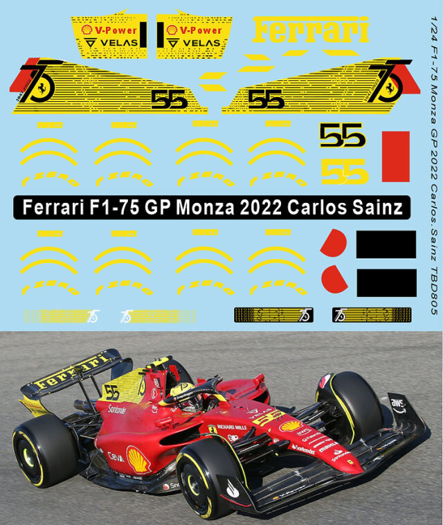 TBデカール 1/24 フェラーリ F1-75 イタリア GP 2022 C.ルクレール