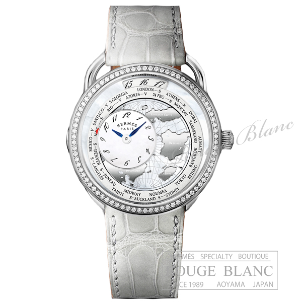 エルメス アルソー ル タン ヴォヤジャー 腕時計 パールグレー