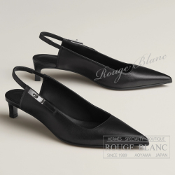 エルメス パンプス ”ラヴァー” 40 #37 1/2 黒 ブラック シルバー金具