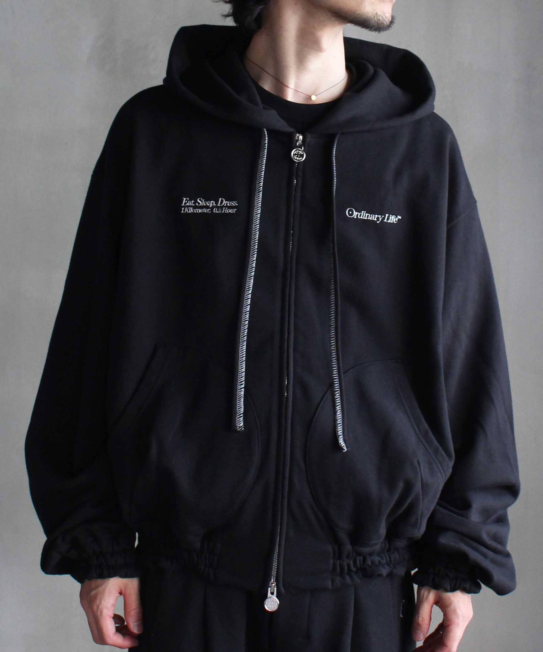 SHINYAKOZUKA ORDINARY OLD STYLE ZIP HOODIE(ISSUE#7) BLACK
