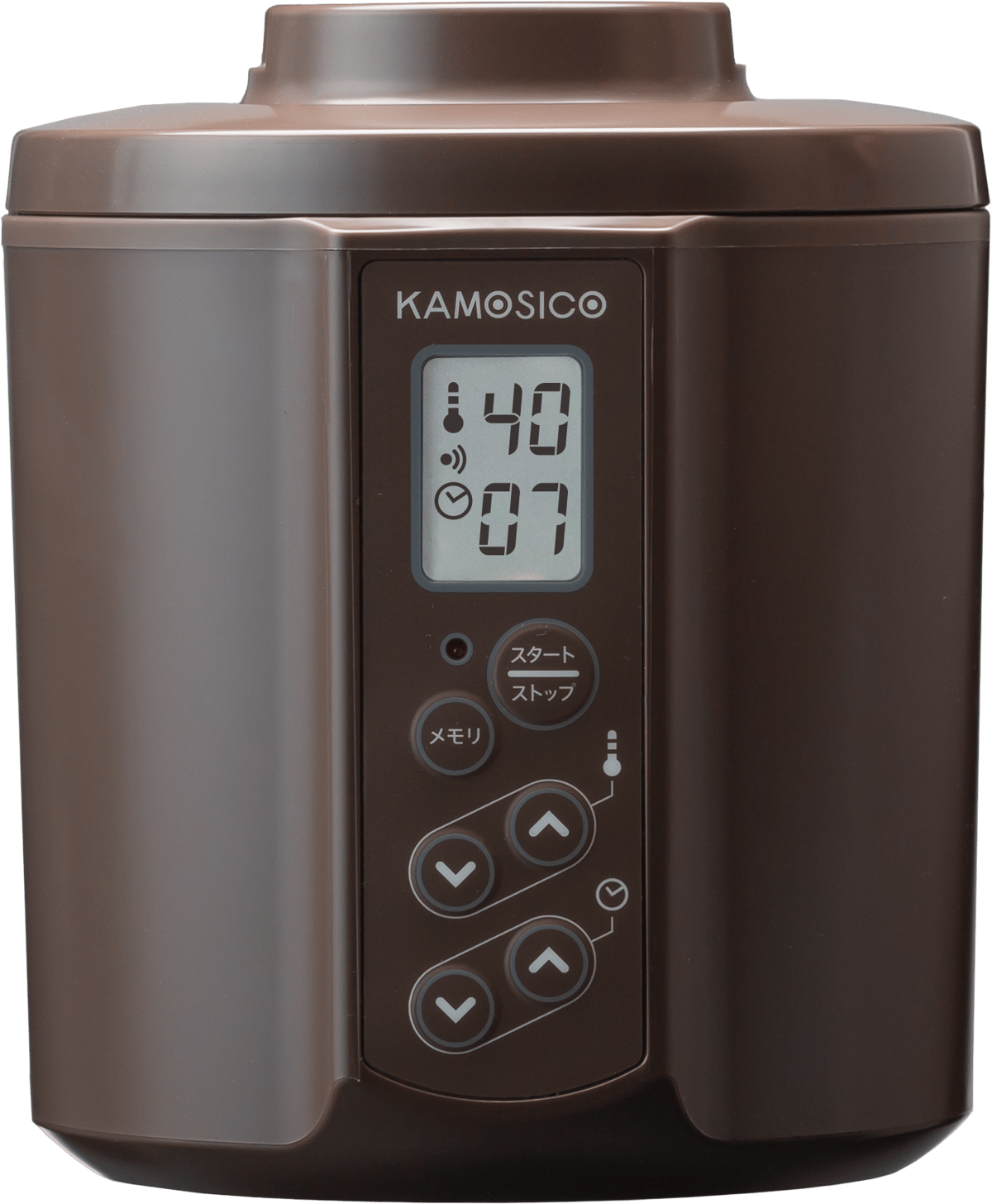 ヨーグルトメーカー】KAMOSICO ガラス容器2個付きセット（ブラウン