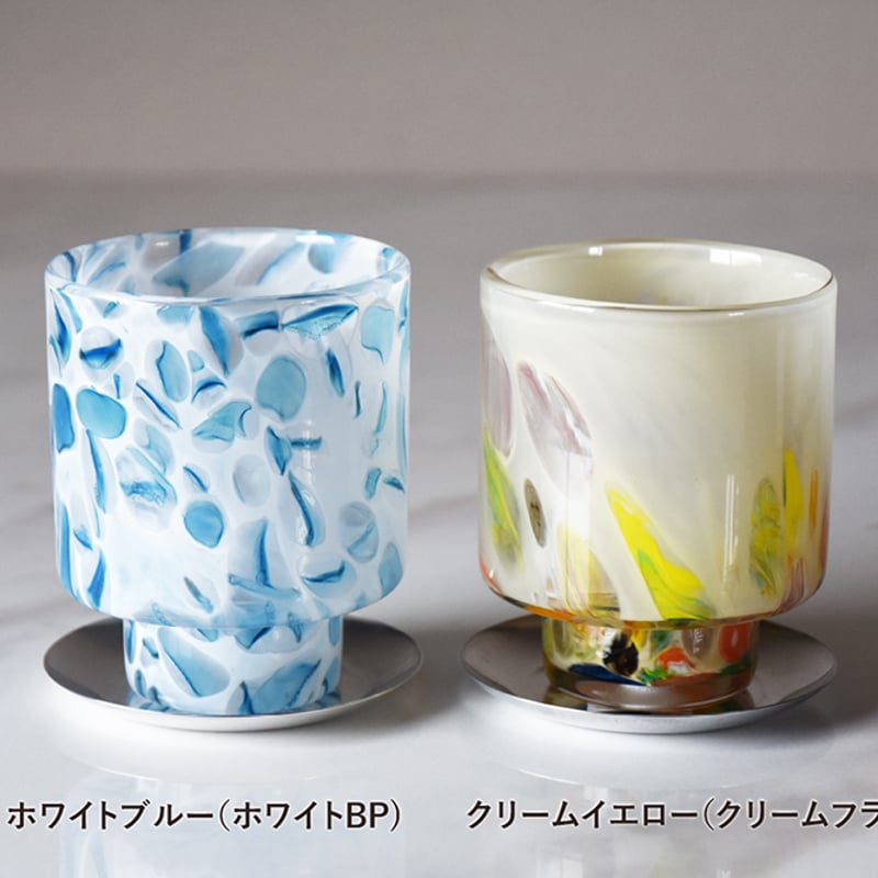 DGガラスステップポット＆ソーサー 植木鉢 ガラス鉢 プランターポット