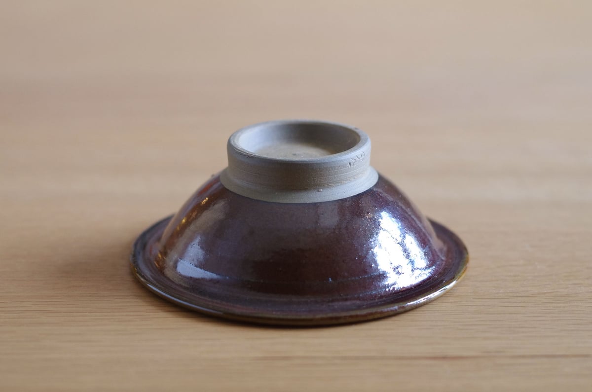 小鹿田焼 柳瀬晴夫窯 4寸深皿 茶 小鉢 和食器 民藝 飛び鉋 釉薬 器