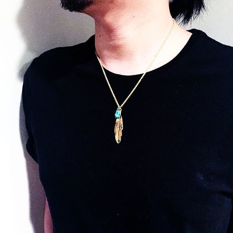 ターコイズとスモールフェザーチェーンネックレス | Select TOKYO