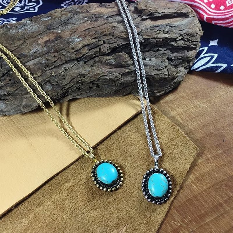 楽天ランク1位獲得☆上品なターコイズペンダントトップ ネックレス