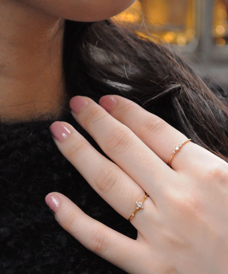 anq.】K10・ホワイトトパーズ×ダイヤ リング | KU-CROISSANT 公式オンラ