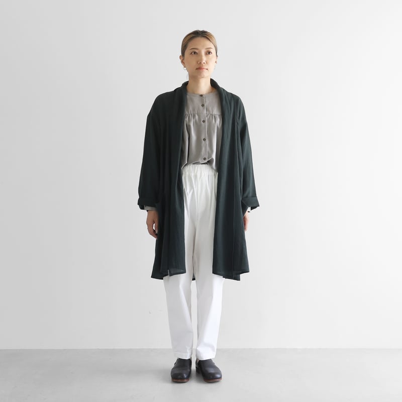 ウォッシャブルウールロングカーディガン（ダークグリーン）【ユニ