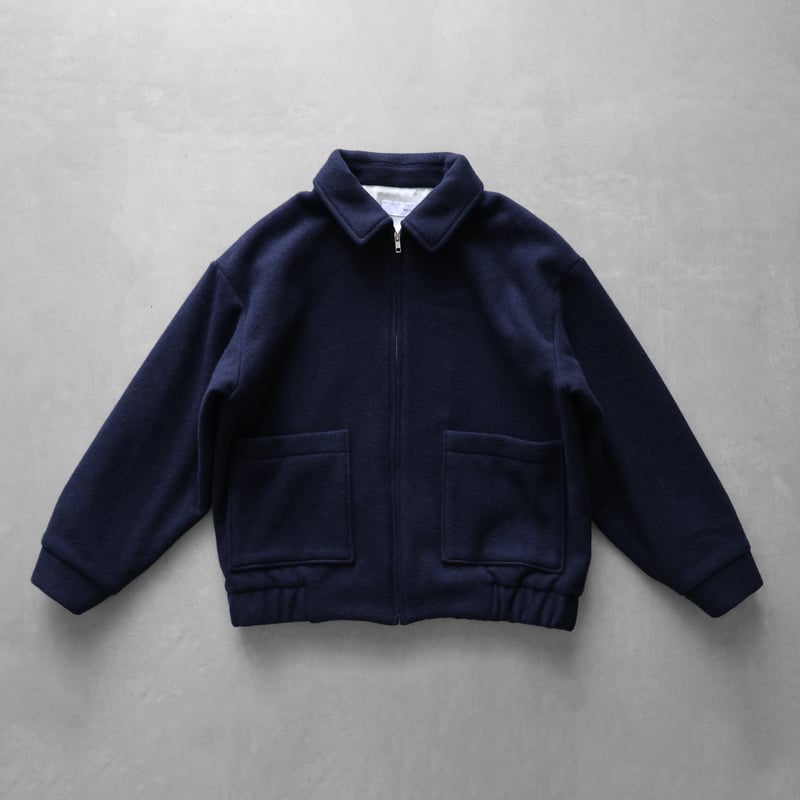 HUIS×尾州”縮絨ウールフランネルジップブルゾン（ダークネイビー