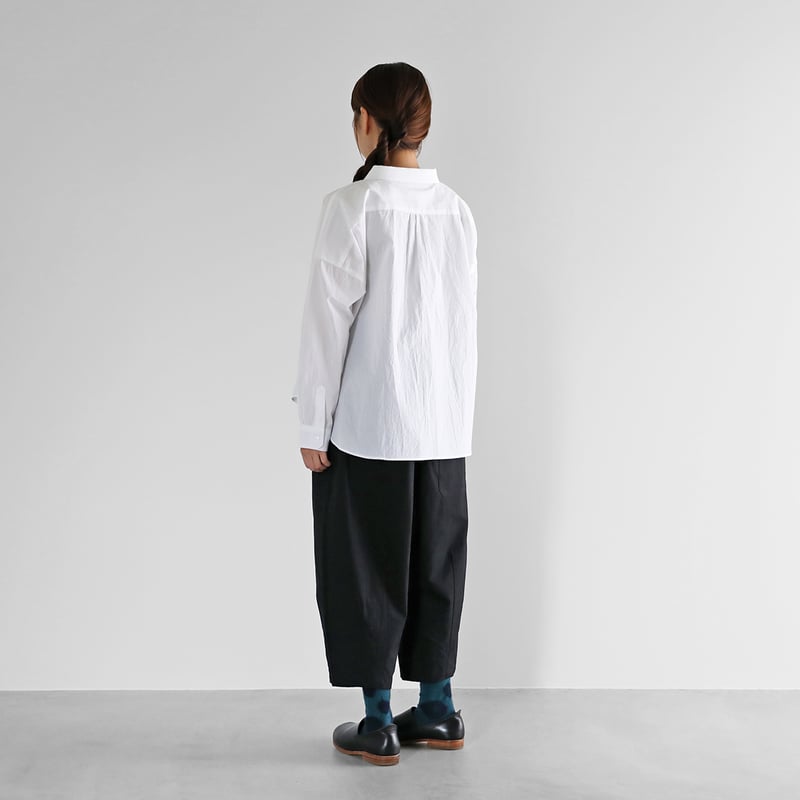 コードレーンワイドブラウス（白）【レディス】U102 | HUIS onlinestore