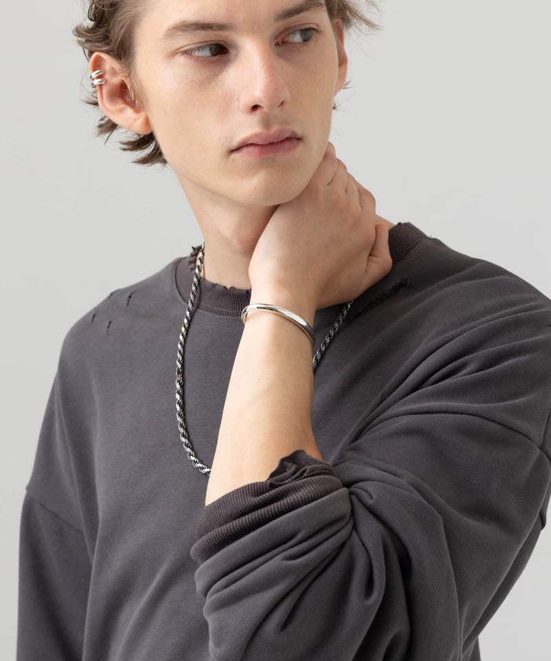 OX JEWELRy Silver Curve Bangle | MB -there is a