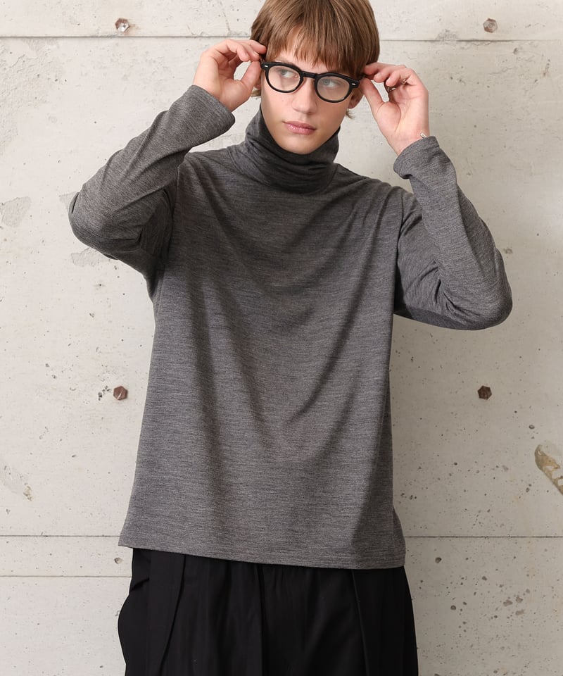 MBハイエンド尾州ウールニットタートルネックカットソー | MB -there