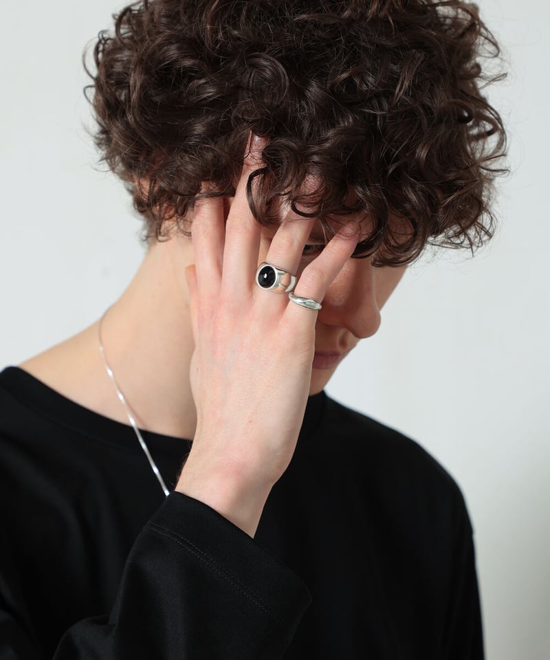 OX JEWELRY Silver Big Onyx Ring | MB -there is