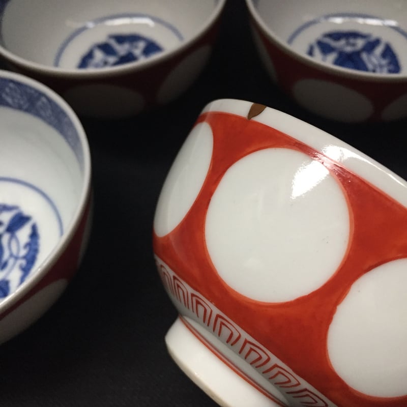 Japan Antique 角福 古伊万里 古染付 江戸期 古九谷 煎茶碗 金継 湯呑