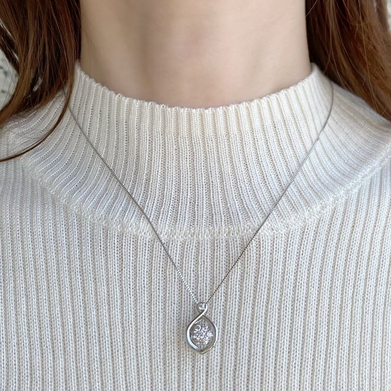 QIREINI PT900/850 ピンクダイヤモンド × H&Cダイヤモンド ネックレス