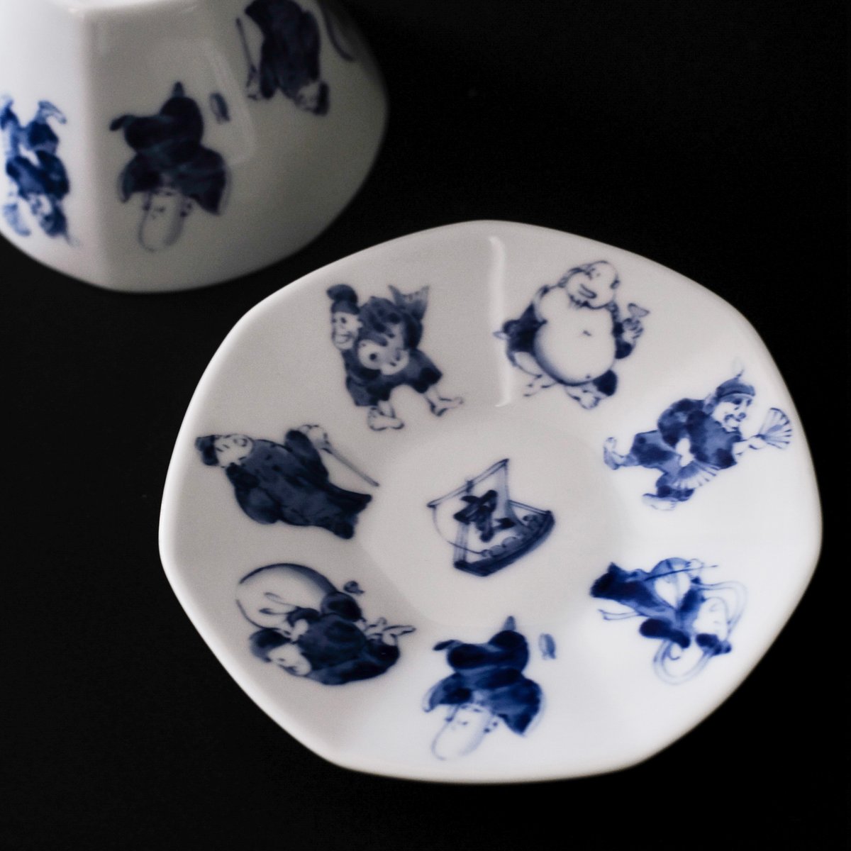 7happy（七福‐しちふく）茶たく 七福神染付文様 | 道具屋 nobori