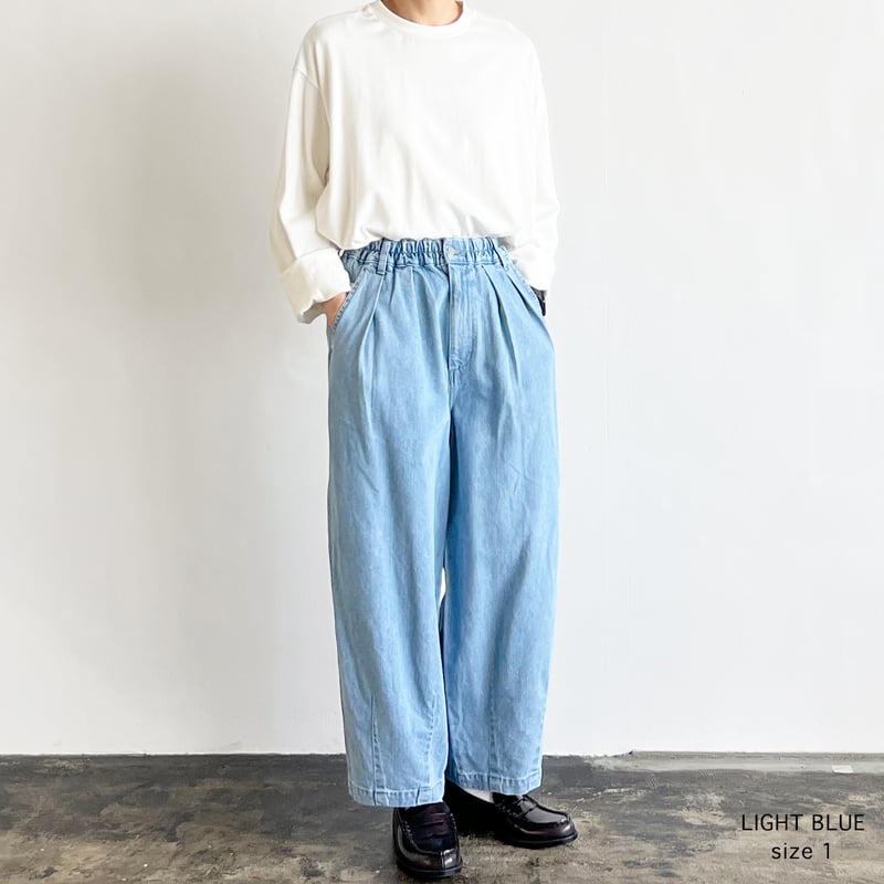 DENIM NARROW CIRCUS PANTS / LIGHT BLUE デニムサーカスパ