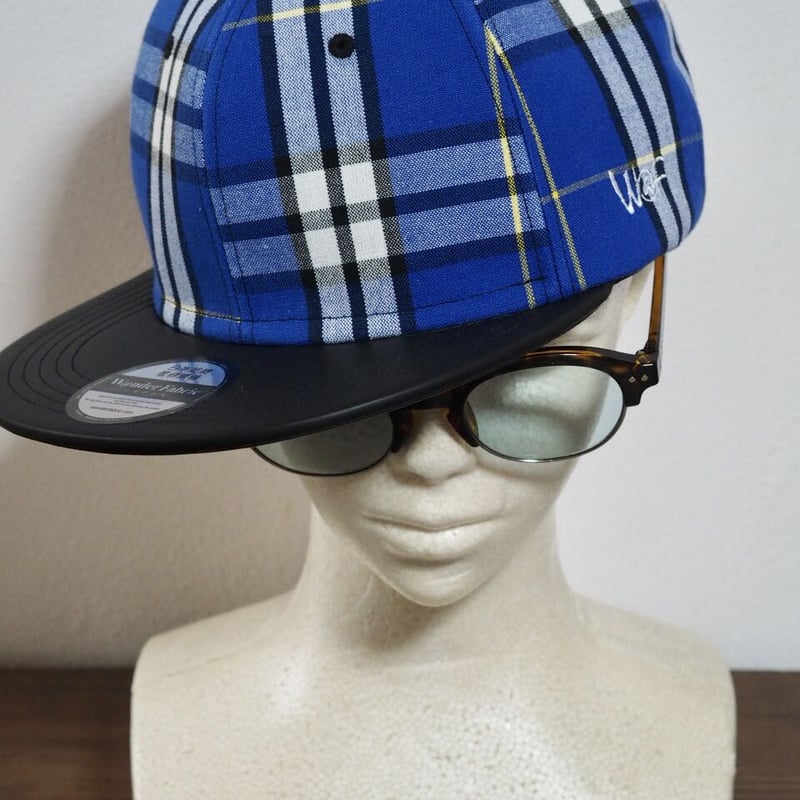 青チェック柄のベースボールキャップです！ | toitofabric