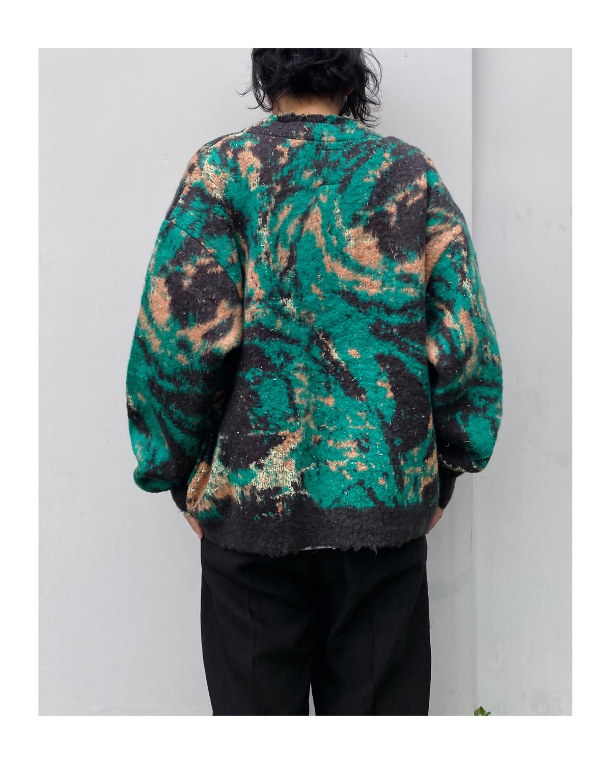 FACCIES「MARBLE PT SHAGGY CARDIGAN 」green. | gou