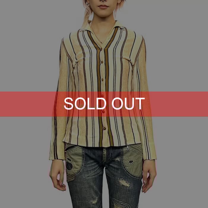 USED】90's-00's DIANE DE CLERCQ STRIPE CARDIGAN