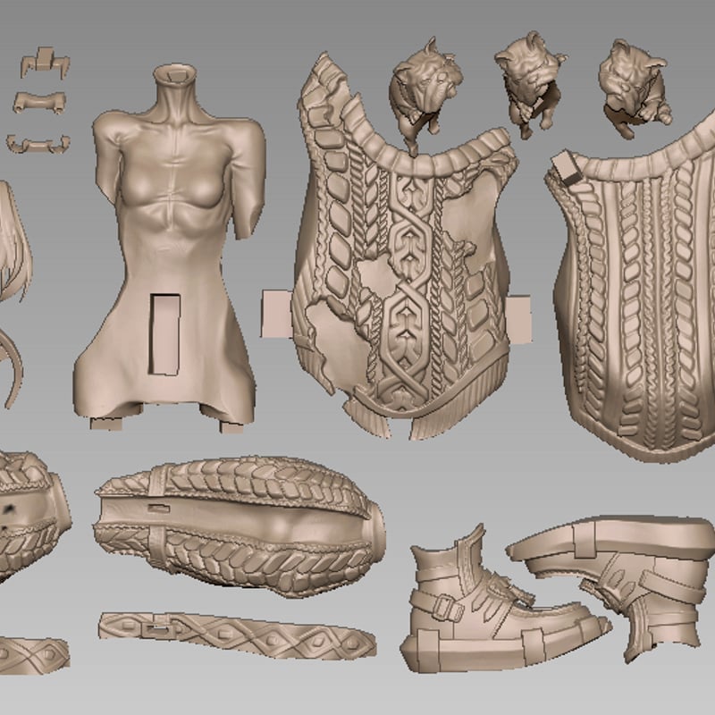 未塗装未組み立てガレージキット/ もふもふ、きらきら、ぜんぶのかたち