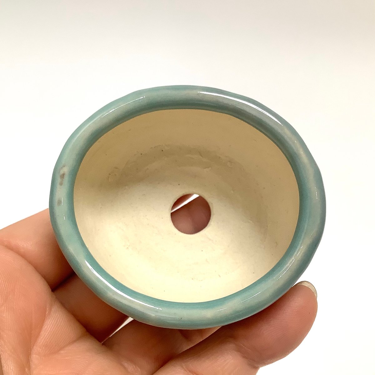 ミニ盆栽鉢 玉木啓子造 No.119 均釉楕円鉢 | 流木専門店のアクアリバー