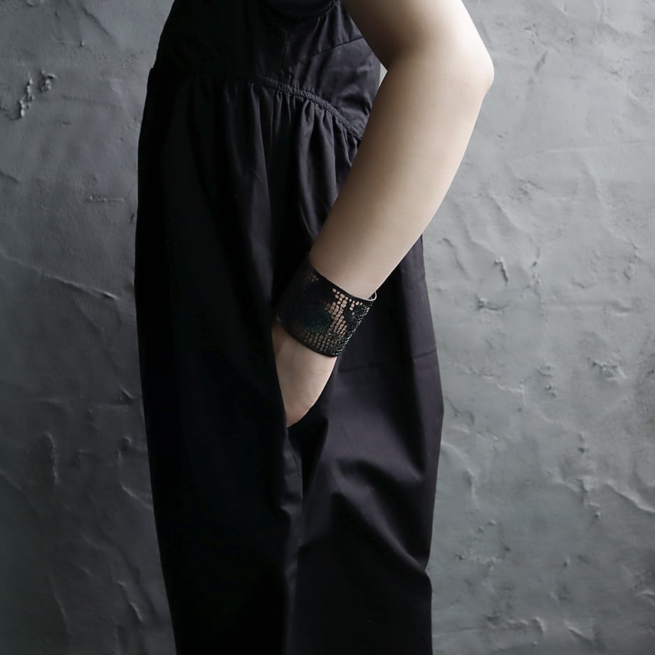 ànuke cotton gather combinaison (black) | nii-