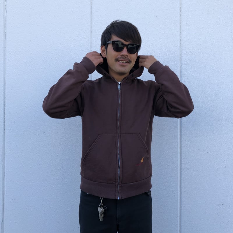 Carhartt ブラウン裏サーマルジップパーカー | CUSTOM FEVER