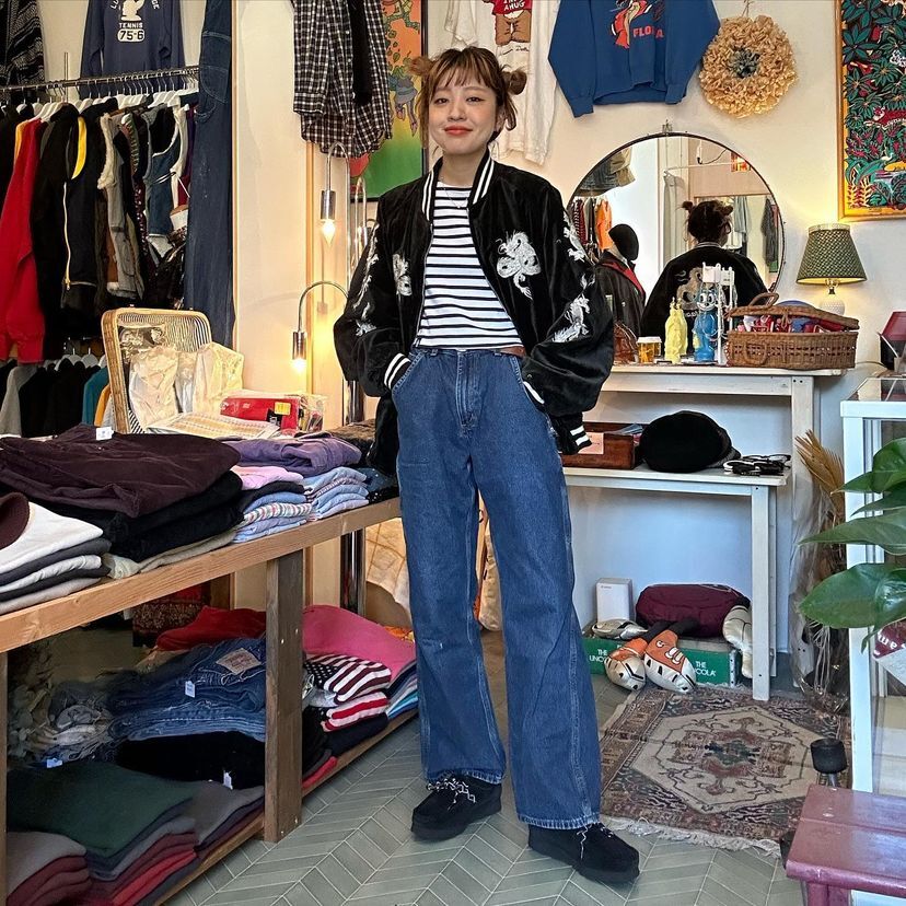 ブラックベロアスカジャン | CUSTOM FEVER