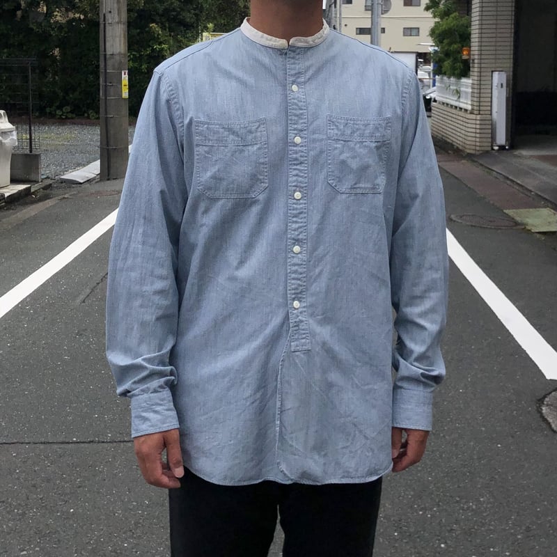 RRL〟 RALPH LAUREN バンドカラーシャツ M | CUSTOM FEVER