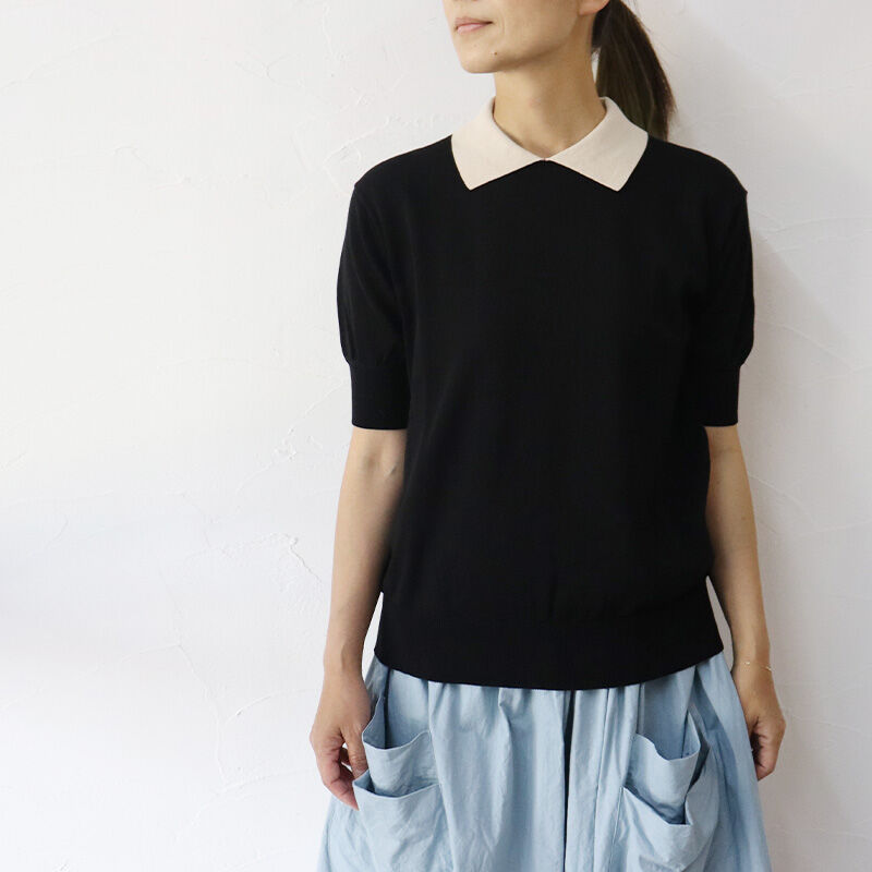 再入荷** atelier naruse アトリエナルセ コットン衿付きニット｜cott