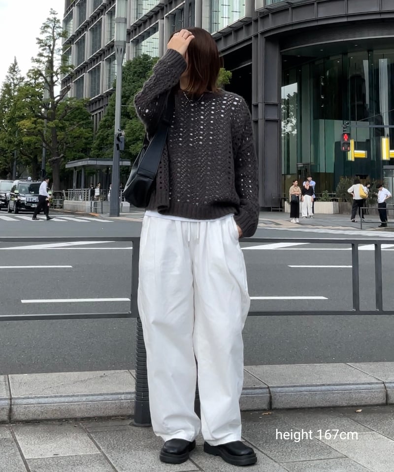 knit-02284 透かし編み モヘア ニット プルオーバー エクリュ