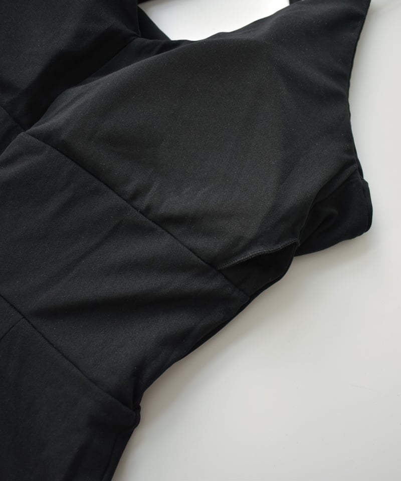 swim-05001 日本製 オールインワン スイムウェア 水着 ブラック | L