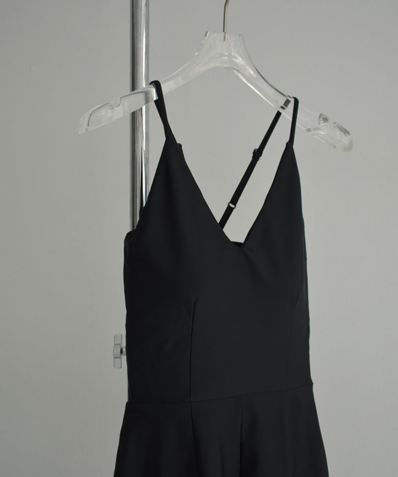 swim-05001 日本製 オールインワン スイムウェア 水着 ブラック | L