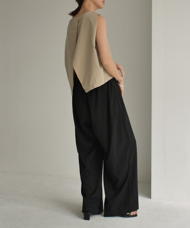 bottoms-02191 ソフトワッシャー ワイドイージーパンツ クリーム