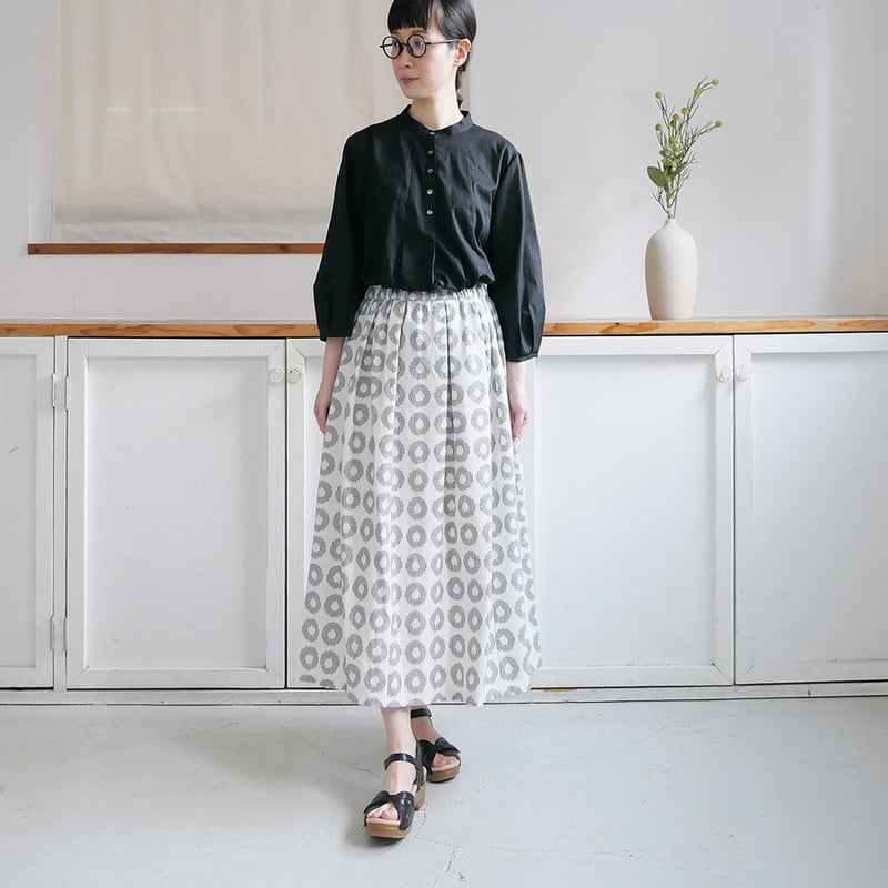 久留米かすり｜絣フレアスカート ｜ドーナツ｜GOUACHE FUKUOKA