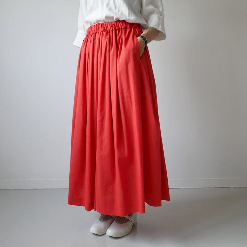 SACRA｜ サクラ ｜DRAPY LINEN ギャザースカート｜ 118218121 | G