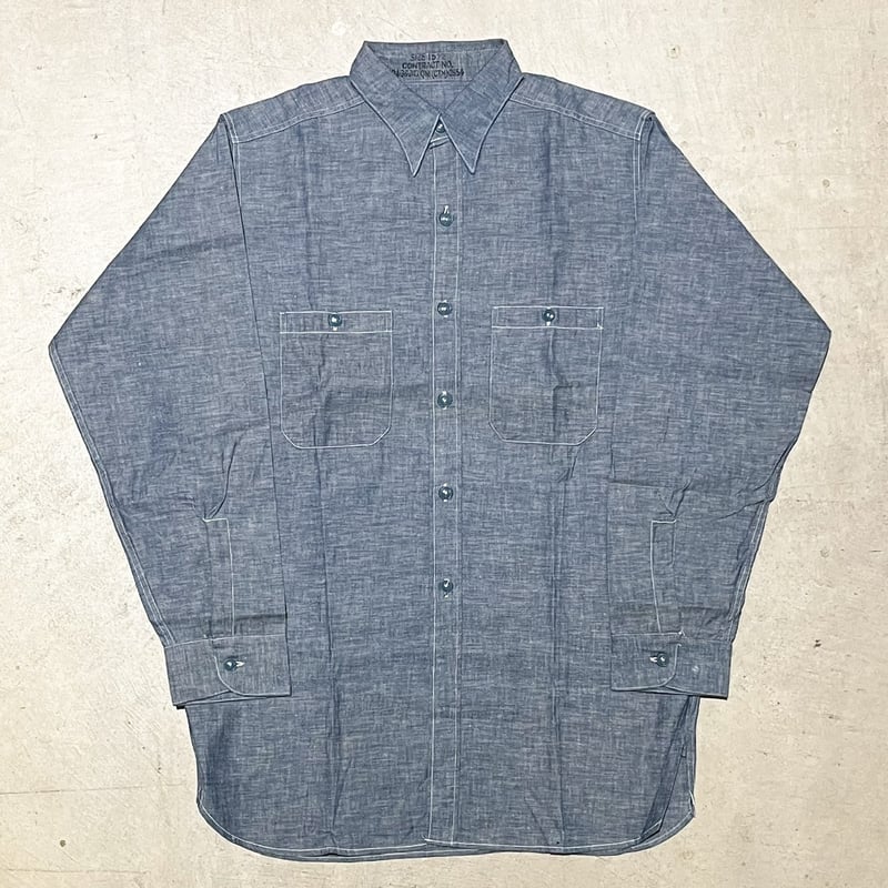 1950〜60's US.NAVY Chambray L/S Shirt Deadstock