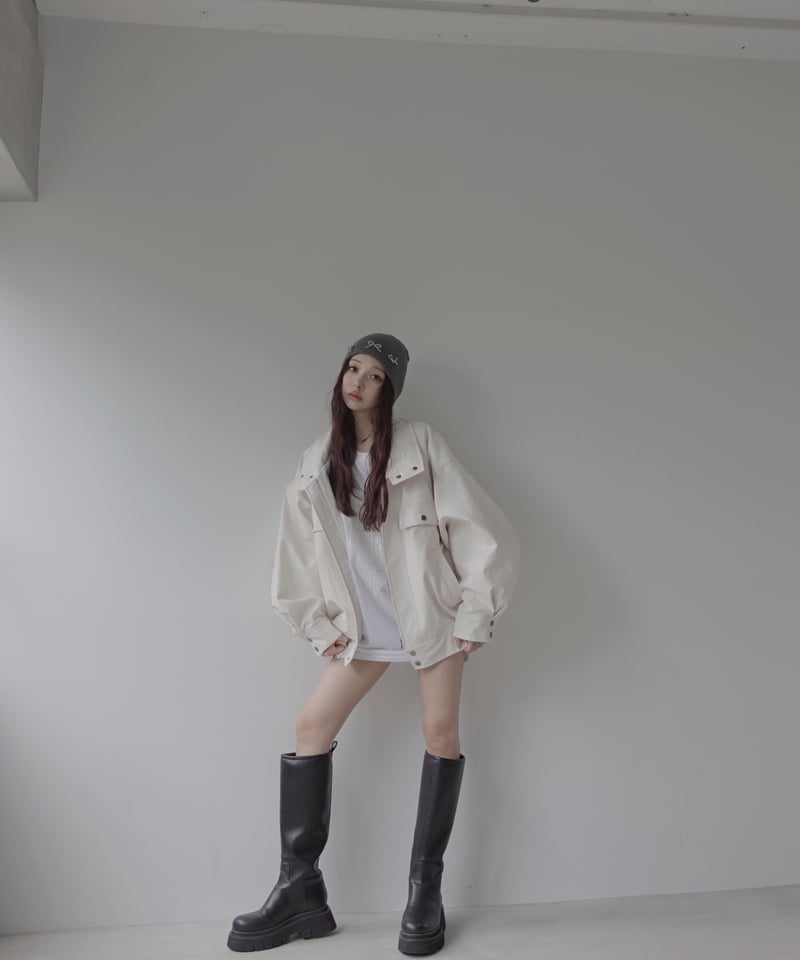 ウォッシュレザーブルゾン /Faux Leather Blouson | FICTION TO