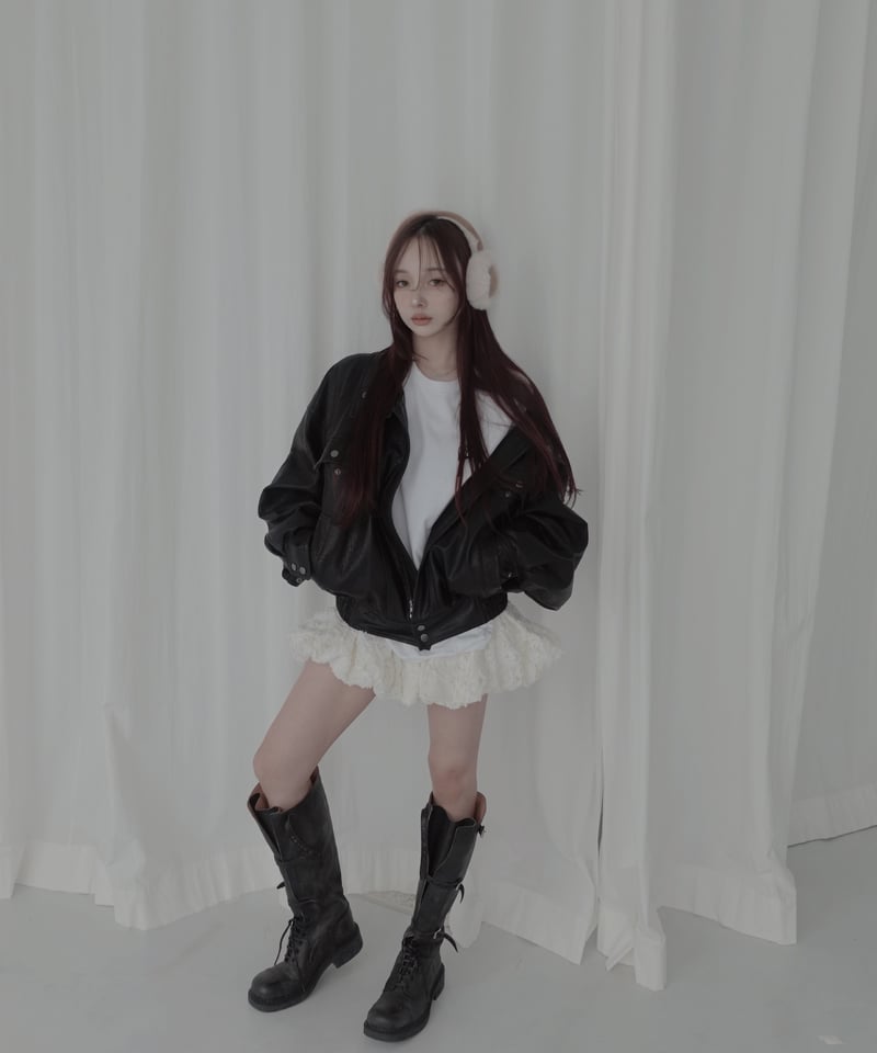 ウォッシュレザーブルゾン /Faux Leather Blouson | FICTION TO