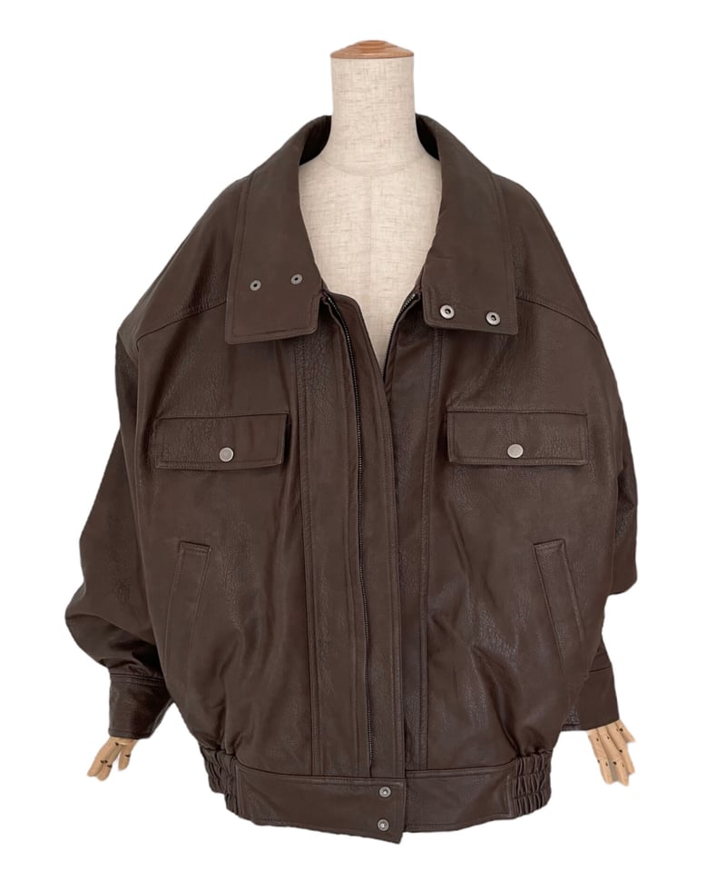 ウォッシュレザーブルゾン /Faux Leather Blouson | FICTION TO