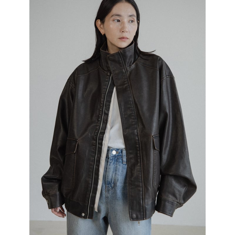 予約販売》ash fake leather jacket/2colors(unisex)_n