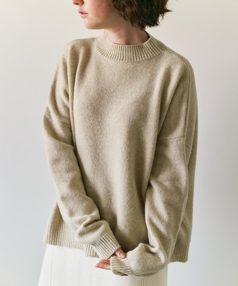 M-［medium］ウールカシミヤハイネックセーター Ivy / ベージュ | days