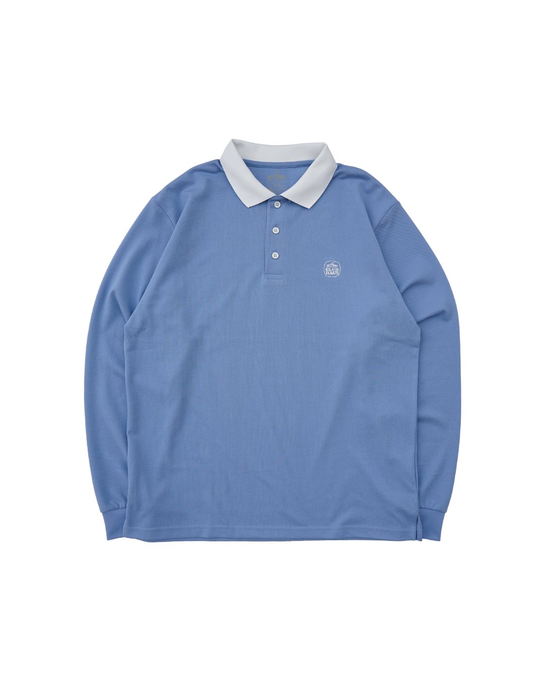 CLUBHAUS Standard L/S Cleric Polo - Sax/White |